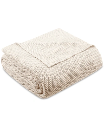 Shop Ink+ivy Bree Classic Knit Blanket, Twin In Ivory