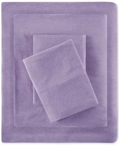 Shop Intelligent Design Jersey-knit Cotton Blend 3-pc. Sheet Set, Twin In Purple
