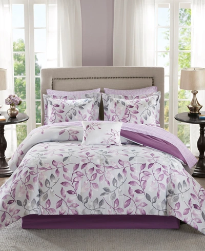 Shop Madison Park Lafael 9-pc. Comforter Set, Full In Purple