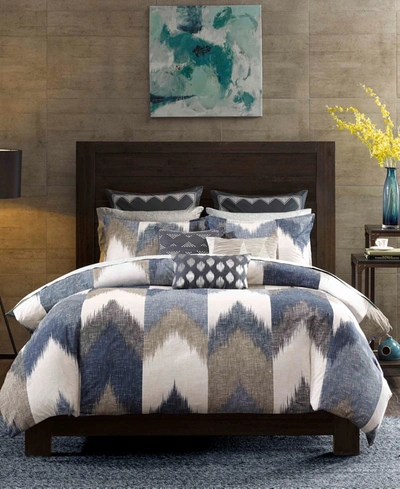 Ink+ivy Alpine Chevron Stripe Reversible Comforter Sets, King/california King In Navy