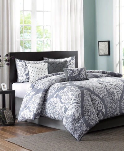 Madison Park Vienna Cotton 7-pc. Queen Comforter Set Bedding In Grey