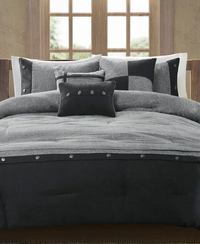 Madison Park Boone Microsuede 7-pc. King Comforter Set Bedding In Grey
