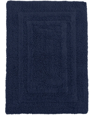 Shop Hotel Collection Cotton Reversible 21" X 33" Bath Rug In Midnight