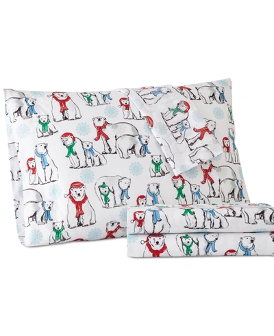 Shop Shavel Micro Flannel Printed King 4-pc Sheet Set In Polar Bears