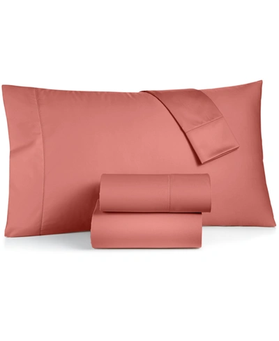 Shop Charter Club Damask Solid 550 Thread Count 100% Cotton 4-pc. Sheet Set, Full, Created For Macy's In Soft Poppy