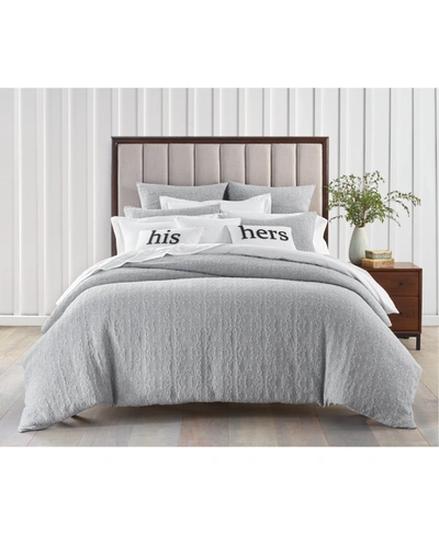 Shop Charter Club Damask Designs Woven Tile 2-pc. Duvet Cover Set, Twin, Created For Macy's In Grey