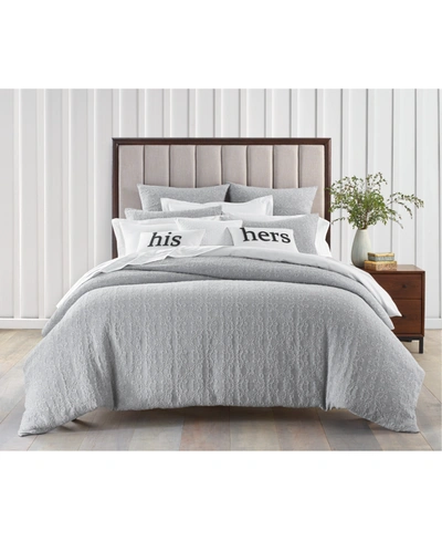 Charter Club Woven Tile 2-pc. Duvet Cover Set, Twin, Exclusively At Macy's In Grey
