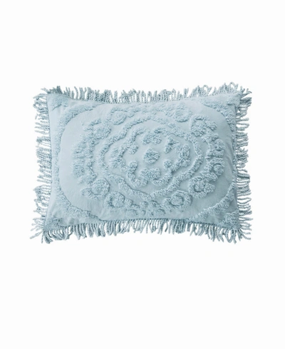 Shop Martha Stewart Collection Closeout! Closeout!  Tufted Medallion Chenille Sham, King, Created For Macy In Blue