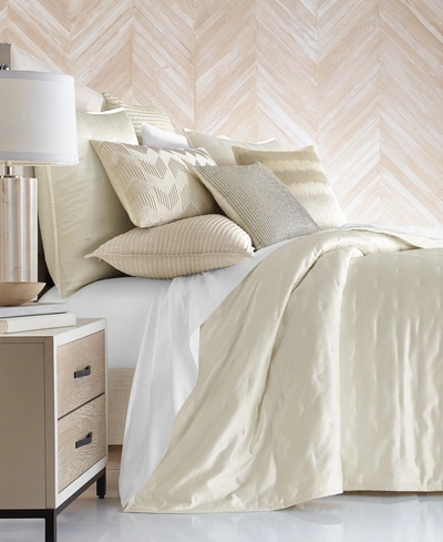 Shop Hotel Collection Ikat Stripe Coverlet, Full/queen, Created For Macy's Bedding In Cream