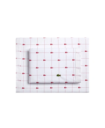 Lacoste Home Slice 100% Cotton Percale 4-pc. Sheet Set, King In Baroque Rose