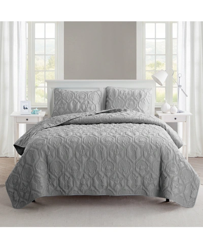 Shop Vcny Home Shore Embossed 3-piece Quilt Set, Queen In Grey