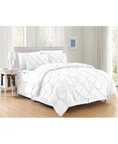 Shop Elegant Comfort Pintuck 8 Pc. Comforter Set, Twin/twin Xl In White