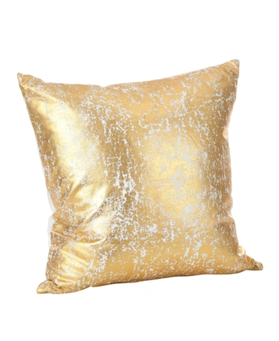 Shop Saro Lifestyle Donnelou Metallic Foil Printed Decorative Pillow, 18" X 18" In Gold
