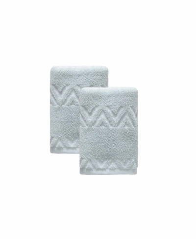 Shop Ozan Premium Home Turkish Cotton Sovrano Collection Luxury Hand Towels, Set Of 2 In Light Aqua