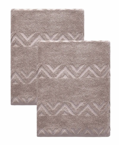 Shop Ozan Premium Home Turkish Cotton Sovrano Collection Luxury Bath Sheets, Set Of 2 In Latte