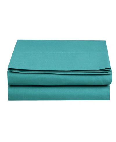 Shop Elegant Comfort Silky Soft Flat Sheet, Twin In Turquoise