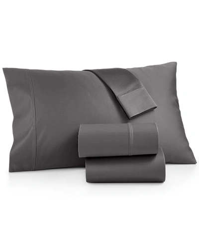 Shop Aq Textiles Bergen House Extra Deep Pocket 100% Certified Egyptian Cotton 1000 Thread Count 4 Pc. Sheet Set, Cal In Dark Grey