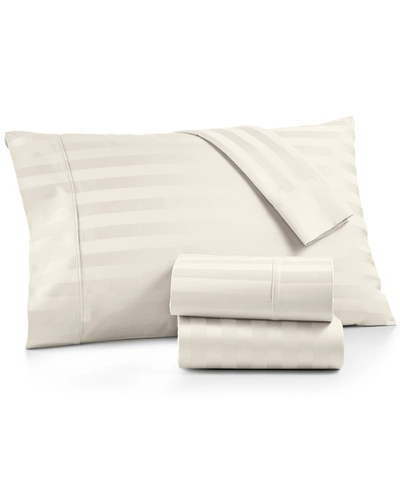 Shop Aq Textiles Bergen House Stripe 100% Certified Egyptian Cotton 1000 Thread Count 4 Pc. Sheet Set, Full In Ivory