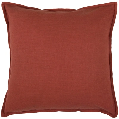 Shop Rizzy Home Solid Polyester Filled Decorative Pillow, 20" X 20" In Dark Red
