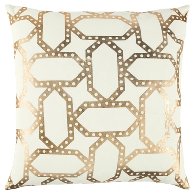 Shop Rizzy Home Geometrical Design Polyester Filled Decorative Pillow, 20" X 20" In Gold