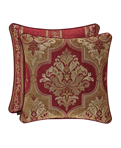 J Queen New York Maribella Decorative Pillow, 20" X 20" In Crimson