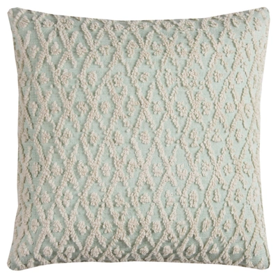 Shop Rizzy Home Textured Polyester Filled Decorative Pillow, 20" X 20" In Mint