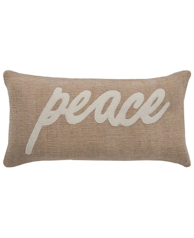 Shop Rizzy Home Typography Polyester Filled Decorative Pillow, 11" X 21" In Neutral