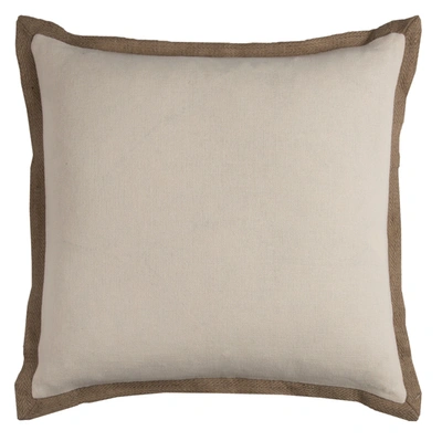 Shop Rizzy Home Jute Trim Solid Polyester Filled Decorative Pillow, 22" X 22" In Natural