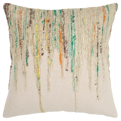 Shop Rizzy Home Abstract Design Polyester Filled Decorative Pillow, 20" X 20" In Bright Multi