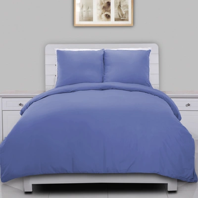 Shop Lotus Home Water And Stain Resistant Microfiber Duvet Cover Mini Set In Blue