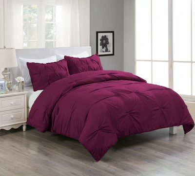 Shop Lotus Home Pintuck Comforter Mini Set With Water And Stain Resistance In Purple