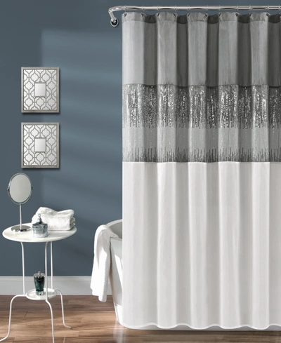 Lush Decor Night Sky Shower Curtain, 72" X 72" In Gray
