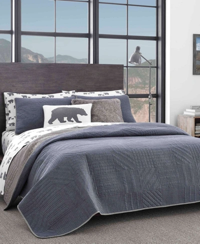 Eddie Bauer Hidden Lake Chambray Blue Twin Quilt Set Bedding In Blue