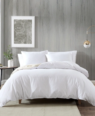 Shop Kenneth Cole New York Closeout!  Nila Reversible Duvet Cover Set, 3 Piece, King Bedding In Flour/white