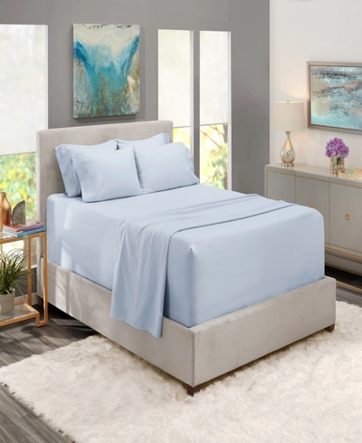 Shop Nestl Bedding Bedding 4 Piece Extra Deep Pocket Bed Sheet Set, Twin/long In Ice Blue