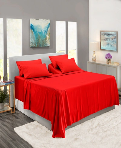 Nestl Bedding Extra Deep Pocket 7-pc. Sheet Set, King Split In Cherry Red