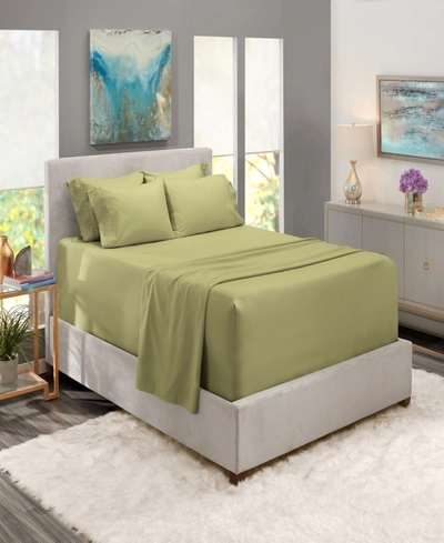 Shop Nestl Bedding Bedding 4 Piece Extra Deep Pocket Bed Sheet Set, Twin In Sage Olive Green