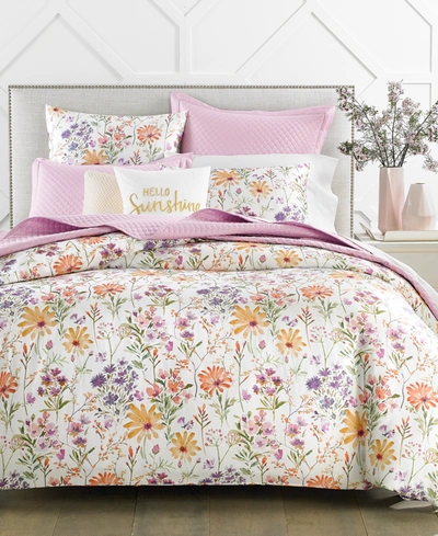 Shop Charter Club Damask Designs Wildflowers 3-pc. Comforter Set, Full/queen, Created For Macy's In Sunglow Combo