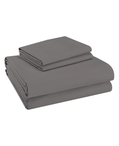 Purity Home Ultra Light Cotton Cool Crisp Solid Percale Sheet Sets Pillowcases In Light Gray