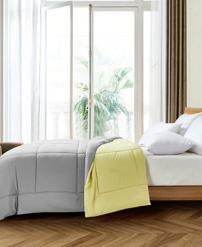 Shop Blue Ridge Reversible Down Alternative Comforter, Twin, Created For Macy's In Yellow/grey