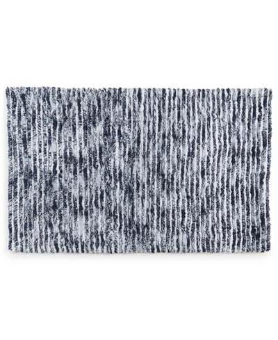 Hotel Collection Textured Stripe Bath Rug, 22" X 36", Exclusively At Macy's In Blue