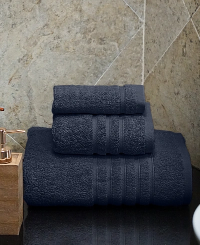 Shop Hotel Collection Ultimate Microcotton 3-pc. Bath Towel Set, Created For Macy's In Midnight