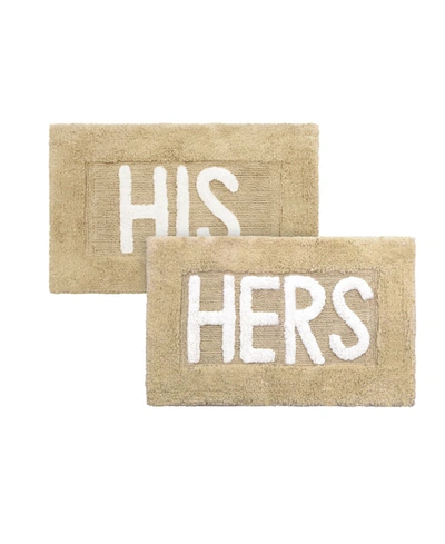 Shop Jean Pierre His & Hers Cotton 2-piece Bath Rug Set In Taupe