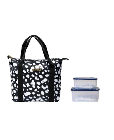 Shop Isaac Mizrahi Griggs Large Lunch Tote Bag, Set Of 3 In Black White
