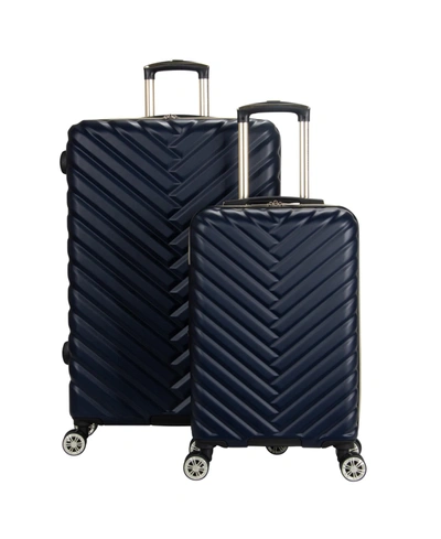 Shop Kenneth Cole Reaction Madison Square 2-pc. Chevron Expandable Luggage Set In Navy
