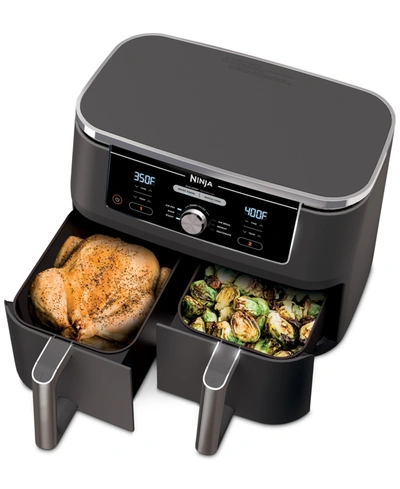 Shop Ninja Foodi Dz401 6-in-1 10-qt. Xl 2-basket Air Fryer With Dualzone Technology- Air Fry, Broil, Roast, Deh In Black