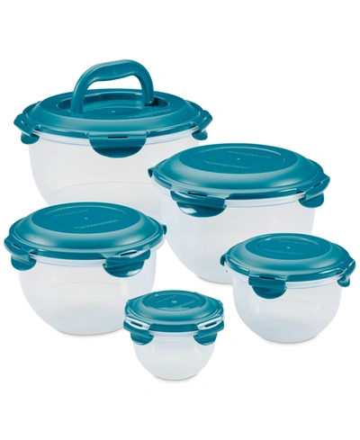 Shop Rachael Ray Nestable 10-pc. Food-storage Set In Teal
