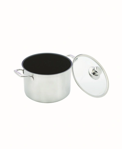 Shop Swiss Diamond Nonstick Clad Stock Pot W/ Lid In Stainless