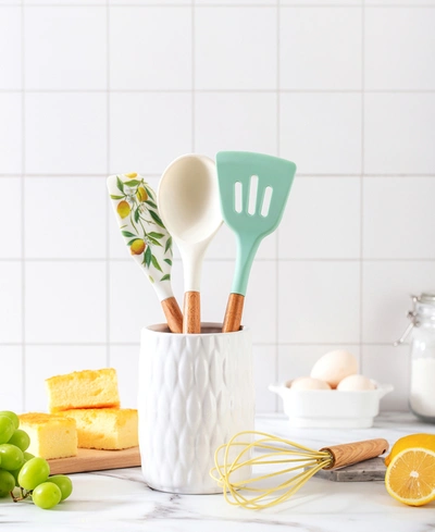 Enchante Cook With Color 5-pc. Nylon Utensil Set & Crock In Lemon | ModeSens