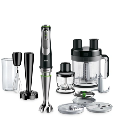 Braun Multiquick 9 Smartspeed 9-piece Hand Blender Set In Stainless Steel - Black